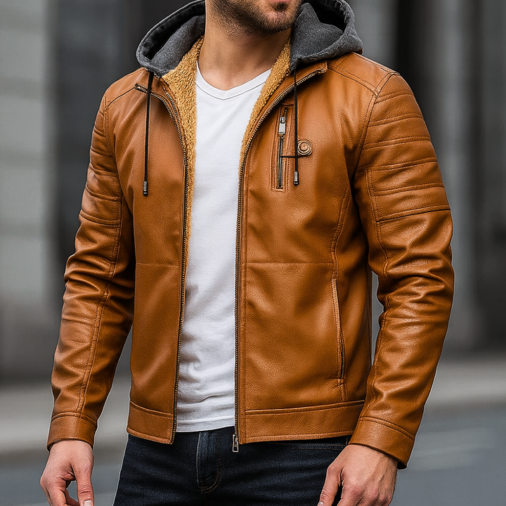 Vanguard Hooded Leather Jacket