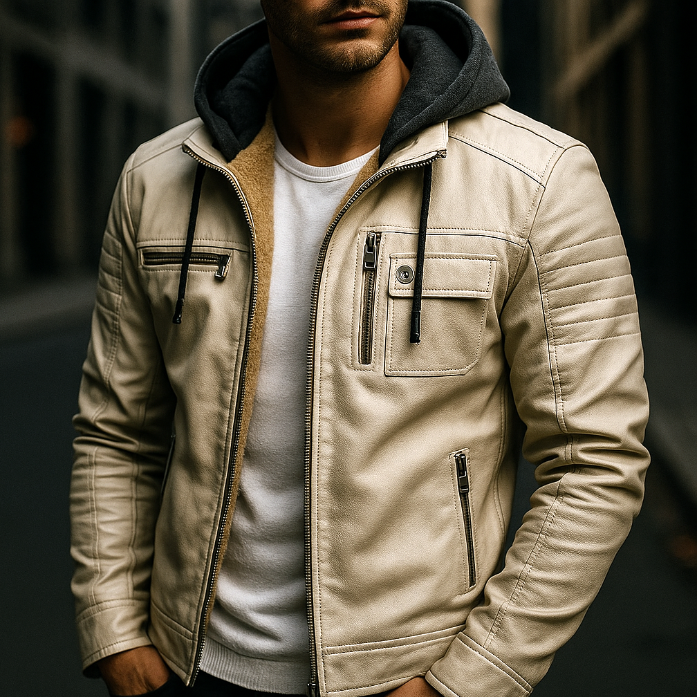 Vanguard Hooded Leather Jacket