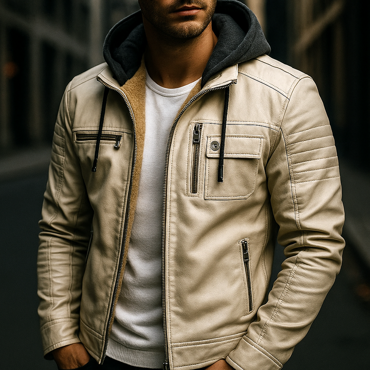Vanguard Hooded Leather Jacket