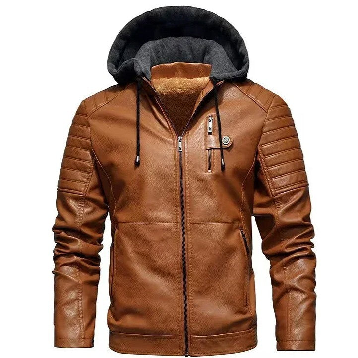 Vanguard Hooded Leather Jacket