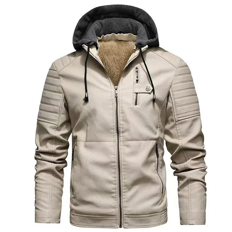 Vanguard Hooded Leather Jacket