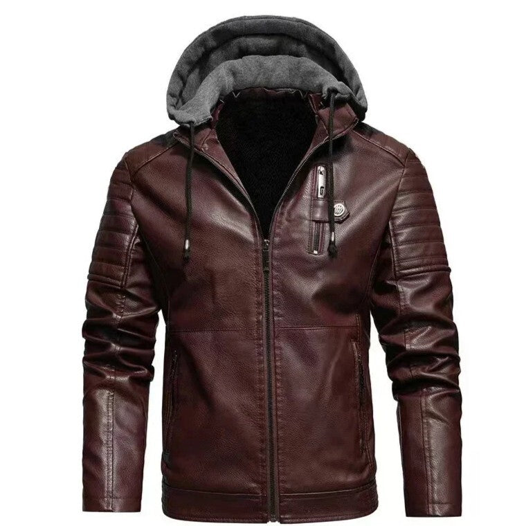 Vanguard Hooded Leather Jacket