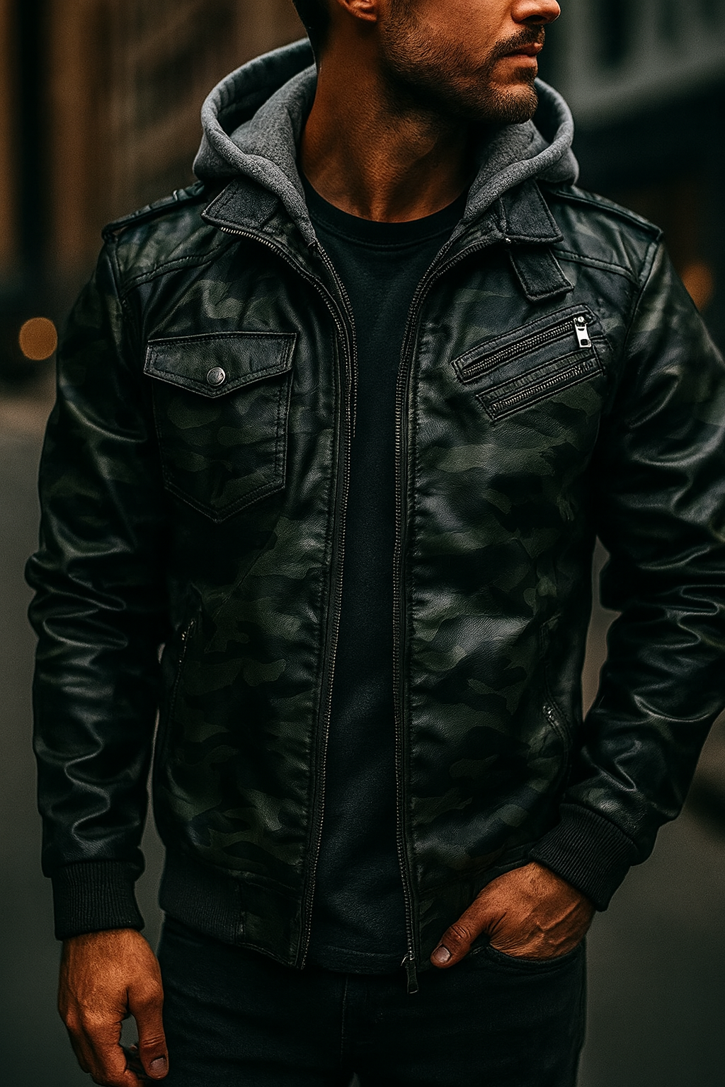 Rider Camo Leather Jacket