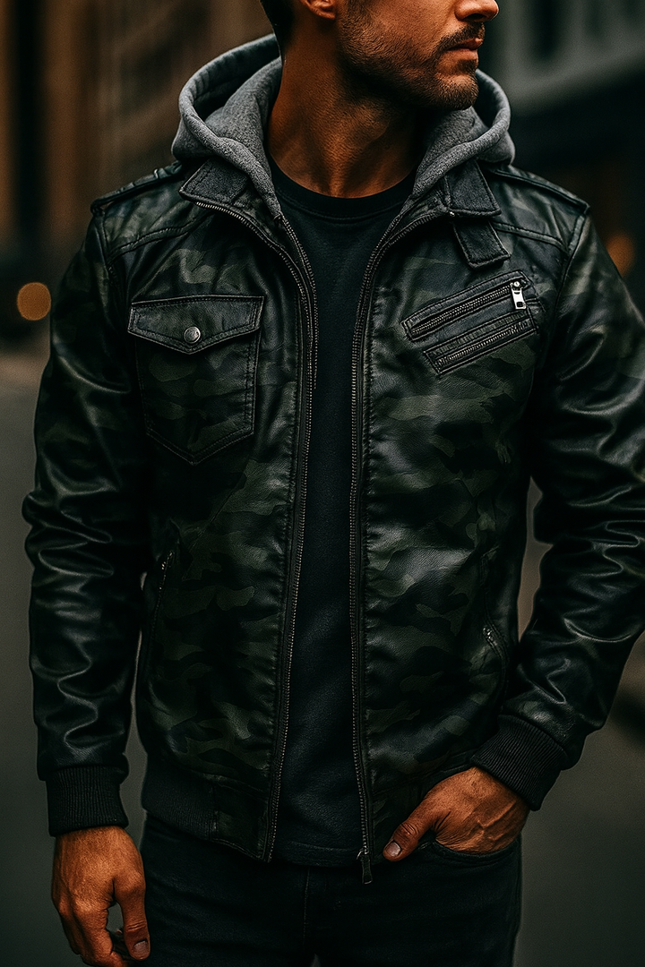 Rider Camo Leather Jacket