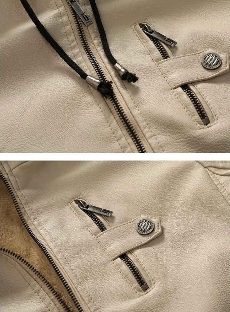 Vanguard Hooded Leather Jacket